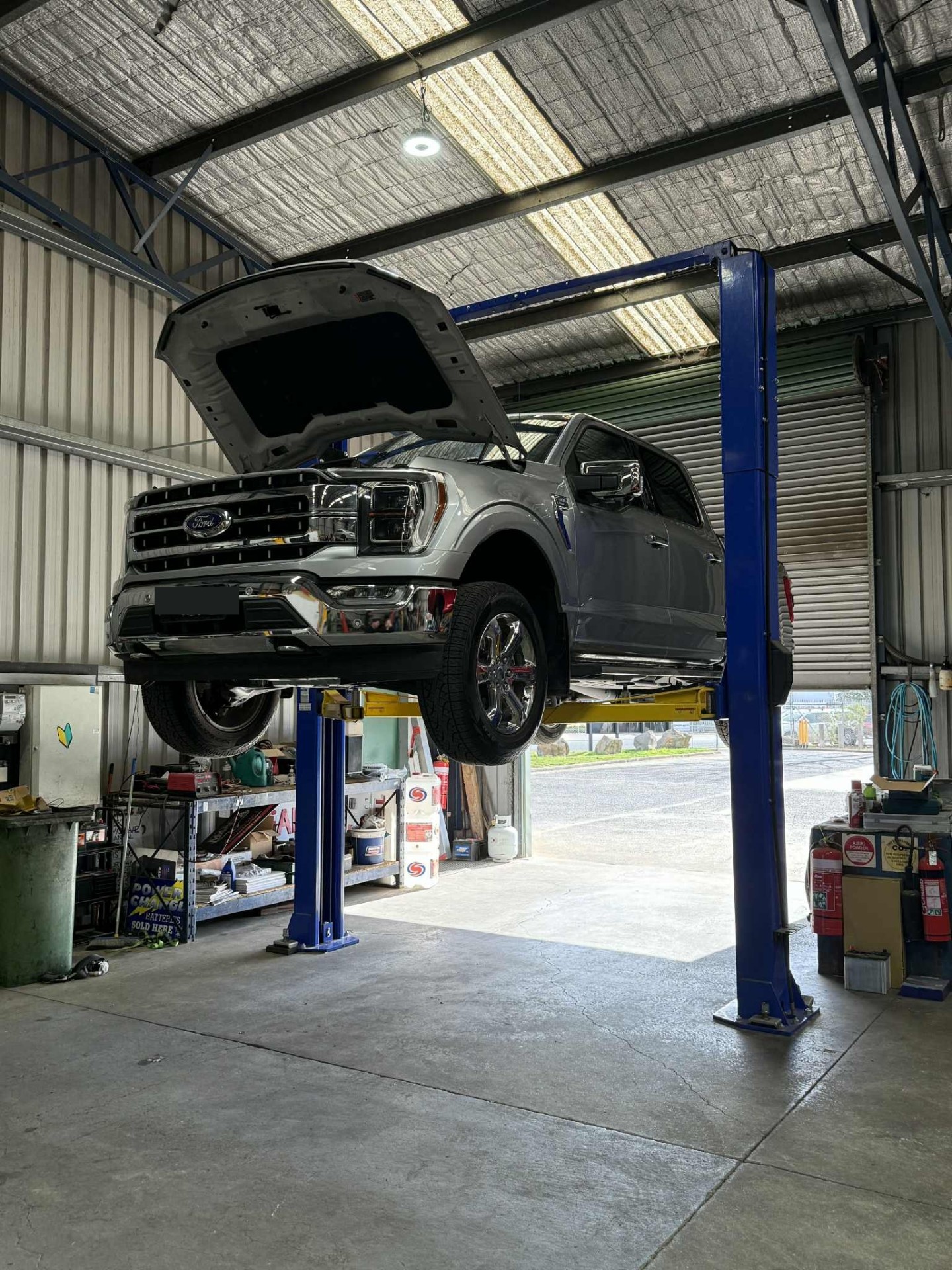 Ford F-150 on the two-post hoist